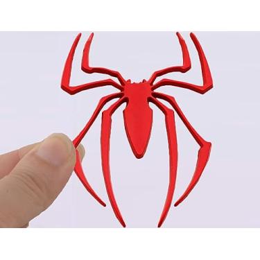Imagem de Cowinbest 4 peças adesivo cromado 3D para carro emblema decalque adesivo aranha 3D, emblemas adesivos prateados para veículo universal de carro, caminhão, motocicleta, trailer, scooter, SUV, porta,