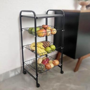 Imagem de Fruteira de Chão com Cestos Fixos Modelo Plus com Rodinha - UTILYSE, P