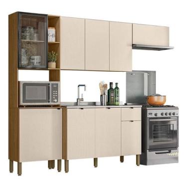 Imagem de Cozinha Compacta Vert Plus com Balcão Para Pia Freijó Soft - Kits Para