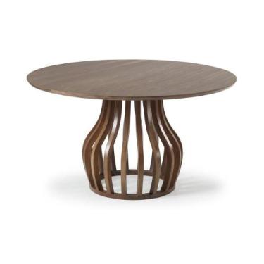 Imagem de Mesa Jantar Redonda Heos Tampo e Base Madeira Tauari 160cm - 70954 - S