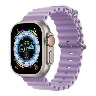 Imagem de Pulseira Lilas  42/44/45/49mm Oceano Silicone Compatível Relógio Serie
