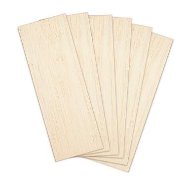 Imagem de Lençóis de madeira Balsa Craffiff de madeira fina inacabada para artesanato de 1/16 de espessura, 30,48 x 10,16 cm – Pacote com 6, Pack of 6, 12"x4", 1