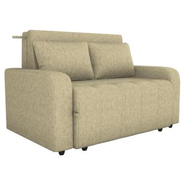 Imagem de Sofa Cama 2 Lugares 138 Cm Amora Linho Vancouver Milani Store Palha