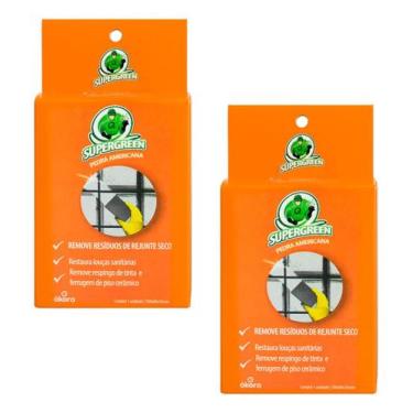Imagem de Kit 2 Supergreen Pedra Americana Limpa Rejuntes Resto Tinta E Sujeiras