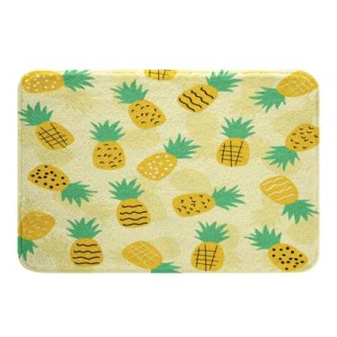Imagem de Tapetes de banheiro bonitos de abacaxi para crianças tapetes de banho com estampa de frutas tropicais para banheiro abacaxi suculento para decoração de adolescentes tapetes de banho para banheira acessórios de banheiro de abacaxi fresco 50 cm x 81 cm