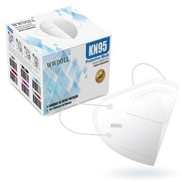 Imagem de 01 Unidade de Máscara Kn95 WWDoll Cirúrgica Descartável Branco com Cli