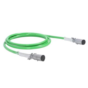 Imagem de Luqeeg Cabo de alimentação de reboque de 7 vias de 4,5 m, fio elétrico ABS resistente para tratores semicaminhões, cobre feito com plugue SAE J560, à prova de intempéries para trailers de carros