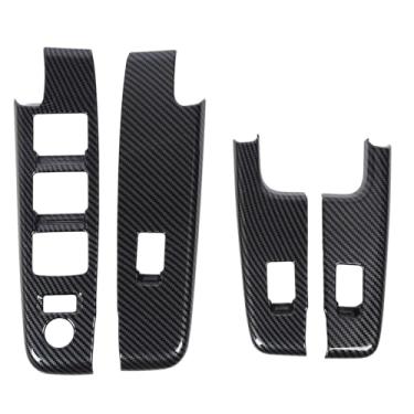 Imagem de Luocute 4 PCS Tampa do Painel de Controle Janela do Carro, Interruptor Trava de Porta Apresentação do Suporte de Braço de Braço de Controle de Braço para D Maxs 2021–2024, Fibra de