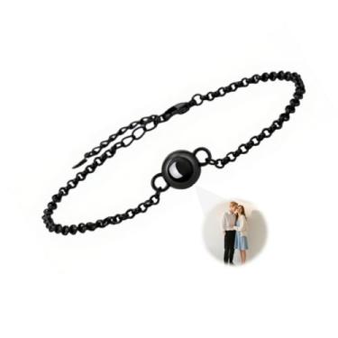 Imagem de Toodoumama Pulseira personalizada com imagem dentro, pulseira de foto personalizada para mulheres para homens, mãe, namorada, pulseiras de elos de projeção para Dia dos Namorados, aniversário, Natal