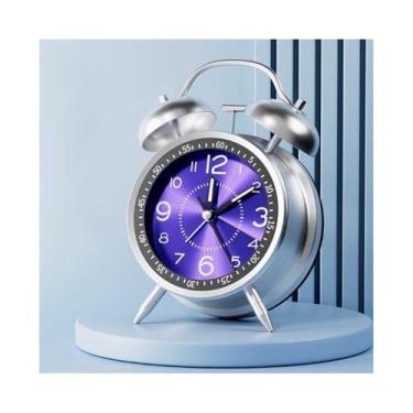 Imagem de Despertadores Despertador multifuncional para sala de estar, cozinha, quarto, escritório, dormitório escolar, cabeceira, despertador analógico, operado por bateria Relógio de cabeceira(Blue)