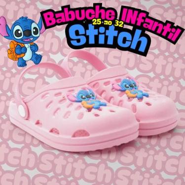 Imagem de Babuche Infantil Feminino Stitch 25 ao 32 Confortável Macio Antiderrap