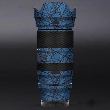 Imagem de Adesivo de lente de câmera antiarranhões para Tamron 50-400 mm F4.5-6.3 adequado para Nikon Mount Coat Wrap película protetora capa 50 400 (azul cruzado)
