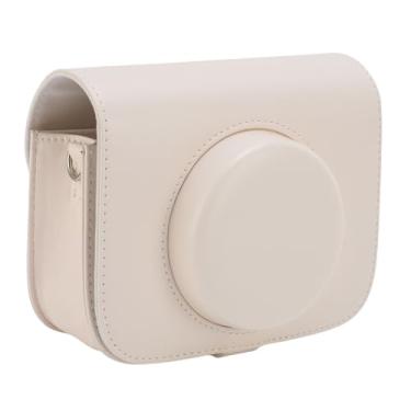 Imagem de Dpofirs Bolsa de Câmera Popoto, Caixa de Proteção de Couro PU Feita à Mão, Estojo de Câmera Pequena à Prova D'água Protetora Com Alça de Ombro, Design Retro de Design Vintage Resistente (Branco)