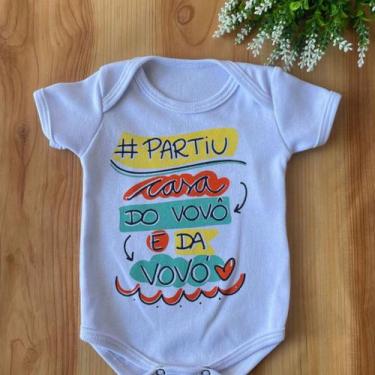 Imagem de Body Infantil Manga Curta Branco Temático Bebê Frase 100% Suedine - Sa