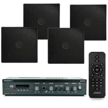 Imagem de COMP Kit Amplificador Receiver SLIM 1600 MC G5 60W + 4 Arandelas Leson