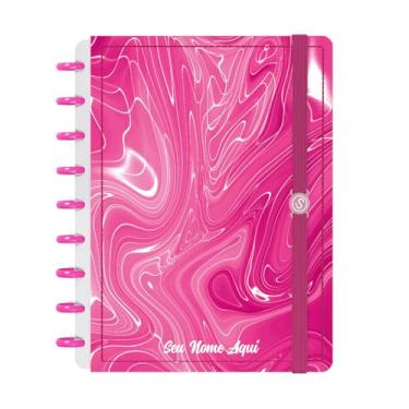 Imagem de Caderno de Disco Inteligente Personalizado Iscool M Lírico Abstrato Abyssal Flow Rosa