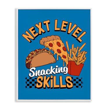 Imagem de Stupell Industries Next Level Snacking Skills Design de arte giclée emoldurado branco por Jedco Brands, Inc., 14 x 11