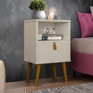 Imagem de Conjunto 2 Mesas De Cabeceira Pequenas Off White Marina Shop Jm