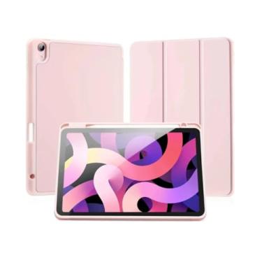 Imagem de Case Capa Compatível Para iPad 9, 8, 7 Geração 10.2" 10.5" Slim Inteligente Com Suporte Caneta Proteção Anti-Impacto Auto Sleep Tampa Magnética (Rosa Claro)