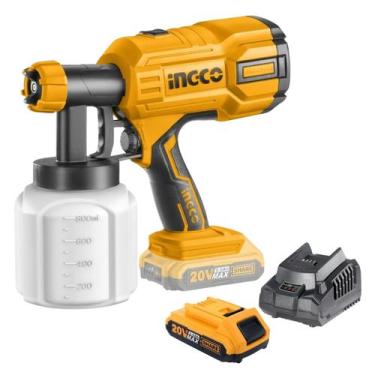 Imagem de Kit pistola de pintura ingco + bateria + carregador bivolt