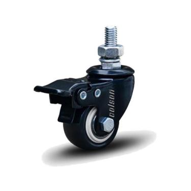 Imagem de Rodízio Linha Black Parafuso 3/8" 41mm 30kg Preto Com Freio - Colson -