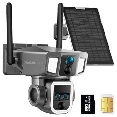 Imagem de Câmera de segurança celular 4G LTE ao ar livre, câmera solar sem fio com zoom óptico 4K 10x 12000mAh, sem WiFi ou WiFi 2 modos, câmera de rastreamento panorâmica e inclinação de 360° para monitor