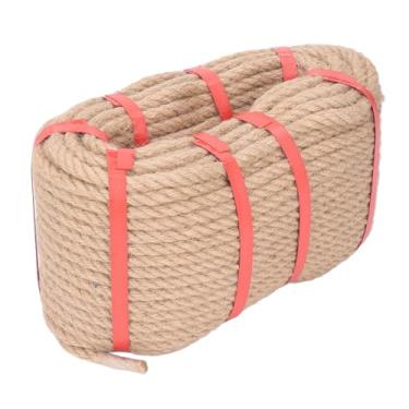 Imagem de Cffuvros juta corda de barbante de 50m de comprimento, corda de juta de várias falhas para artesanato, jardinagem e projetos de bricolage, cordão de cânhamo para decoração (12mm)