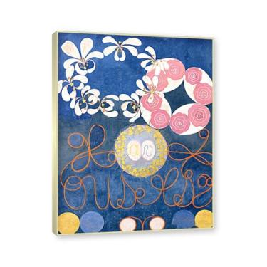 Imagem de Moldura de champanhe. Pôster Hilma Af Klint, (Os dez maiores, nº 01), reproduções de pinturas famosas, imagem de arte abstrata para sala de estar quarto decoração de casa. 40 x 50 cm-15,8 x 19,7 pol