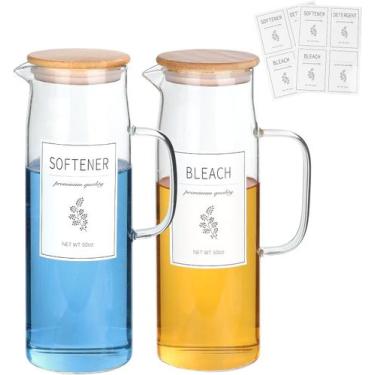 Imagem de Conjunto de dispensador de detergente para roupa KitHero com tampas de