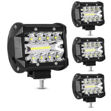 Imagem de WINBANG Pods De Luz Led Para Caminhões, Barra 4" 60 W, Combinação Holofotes Off-Road, Neblina Trabalho, Direção, Barco, Caminhonete, Suv, Quadriciclo, Utv (Pacote Com 4)