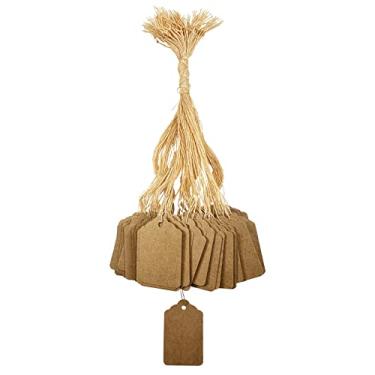 Imagem de Pacote com 200 Etiquetas de Marcação de Presente Kraft Etiquetas de Exibição de Etiquetas para Artesanato e Presentes. Personalize e compre sua mercadoria, 1 3/16" x 1 3/4"