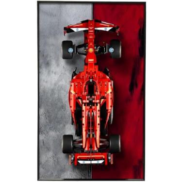 Imagem de iCUANUTY Moldura De Exposição Para Kit Carro Modelo Lego Technic Ferrari Sf-24 F1, Blocos Montar Montagem Em Parede 42207 - Amantes Presentes, Tamanho: 75 X 45 Cm
