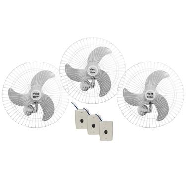 Imagem de Ventilador de Parede Vent New 60cm Bivolt 200w Branco 3 unid