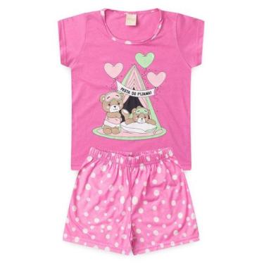 Imagem de Pijama Verão Menina Poema Blusa Brilha no Escuro e Shorts Festa do Pij