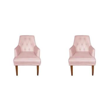 Imagem de Kit 2 Cadeiras Poltronas Decorativa Paris Sala de Jantar Recepção Retr