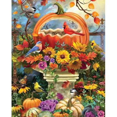 Imagem de Springbok Alimentador De Pássaros Bountiful, Quebra-Cabeça 1000 Peças Para Adultos, Com Cena Outono Uma Abóbora, Da Artista Gina Jane