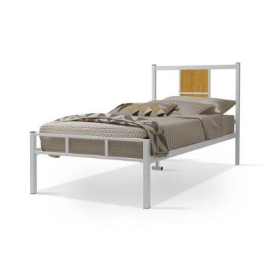 Imagem de Cama Infanto Juvenil Solteiro Ravena Klm Store Branco/canela