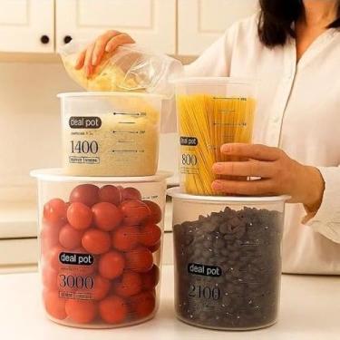 Imagem de Kit Potes Herméticos Plástico Multiuso, Empilháveis e Transparentes - 4 peças