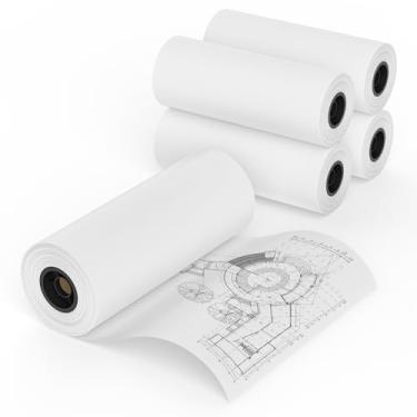 Imagem de MFLABEL Papel de formato amplo 61 cm x 150' papel plotter 4 rolos CAD Bond Rolls 9 kg 5.1 cm núcleo para impressão CAD em impressoras jato de tinta de grande formato