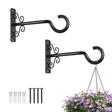 Imagem de BOLITE Cabides de plantas, suportes para pendurar plantas de 15 cm ao ar livre ou interno, ganchos de parede para pendurar comedouros de beija-flor, alimentadores de pássaros, plantadores, lanternas