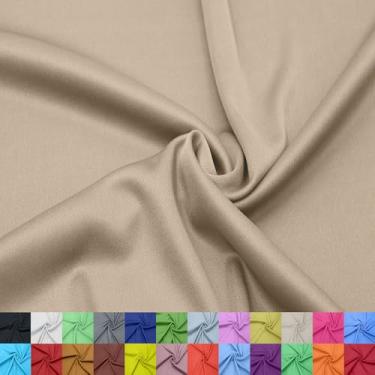Imagem de Stylish Fabric Tecido interloque 100% poliéster – Malha dupla macia – 152 cm de largura – Leve 107 GSM – Ideal para vestuário, roupa ativa, forro e bricolage – Vendido por The Yard, cáqui #142-327 1