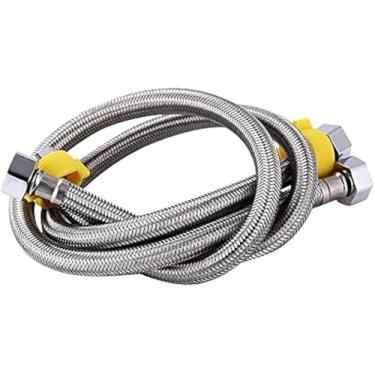 Imagem de Mangueira De Entrada De Água Flexível, Par De Mangueira De Torneira Misturadora Monobloco De Bacia De Cozinha De 1/2" X 1/2", Tubo De Aço Inoxidável Trançado Tubo De Entrada De, 40cm
