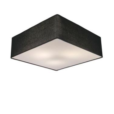 Imagem de Lustre Plafon Sobrepor Quadrado Vivare CQF5015PR Cúpula em Tecido Cor 