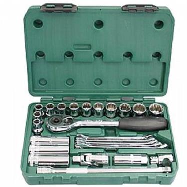 Imagem de Jogo de Chave Soquete Sextavado Extriado 1/2"" Com 25 Peças - ST09506SJ - SATA