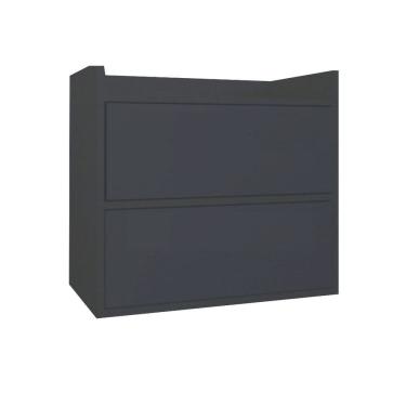 Imagem de Gabinete Banheiro Suspenso 2 Portas Preto Em Mdf