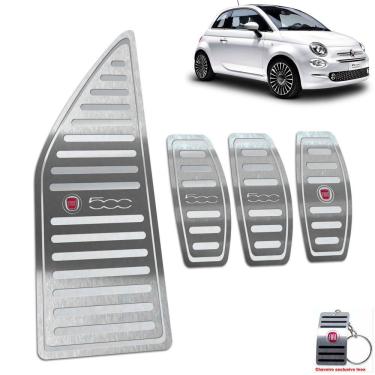 Imagem de Descanso + Pedaleira Manual Prata Aço Inox Fiat 500