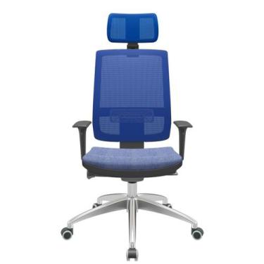 Imagem de Cadeira Office Brizza Tela Azul Com Encosto Assento Concept Báltico Au