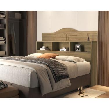 Imagem de Cabeçeira Cama Queen Box Casal Vivian 100 Mdf Com Nicho Para Colchão 1