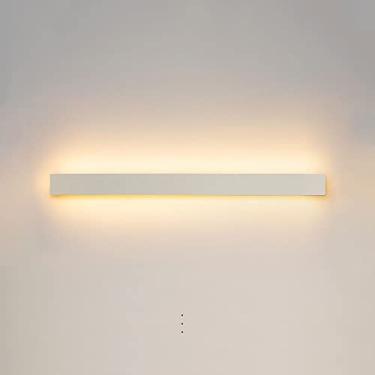 Imagem de Luminária de parede LED de 31,5" com luminária linear, luminária de parede moderna de metal branco, faixa de luz de cabeceira com 80 cm de comprimento para corredor e quarto, arandelas minim