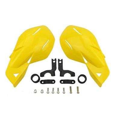 Imagem de GOOFIT Protetor de escova de mão para guidão de 2,7 cm, protetor de mão, substituído para motocross, motocicleta, off-road, bicicleta, quadriciclo amarelo